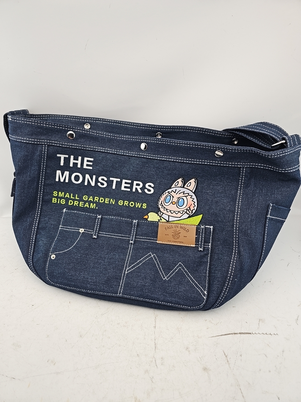 The Monsters Denim Crossbody Tote Bag